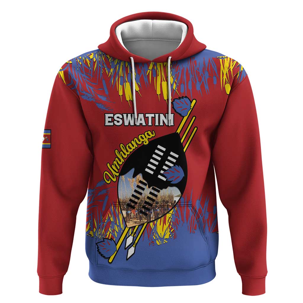 Personalized Eswatini Umhlanga Hoodie Nguni Shield With Reed LT15