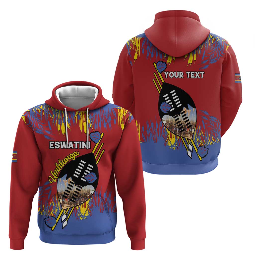 Personalized Eswatini Umhlanga Hoodie Nguni Shield With Reed LT15