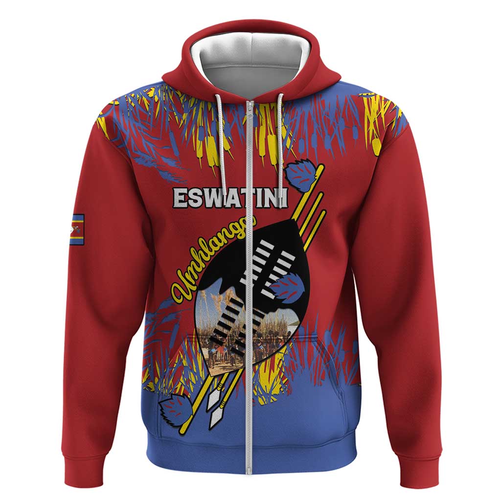 Personalized Eswatini Umhlanga Hoodie Nguni Shield With Reed LT15