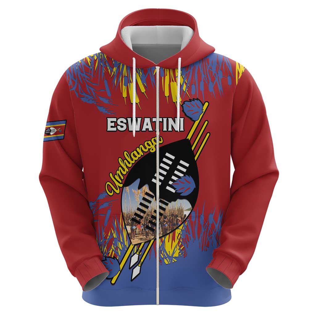 Personalized Eswatini Umhlanga Hoodie Nguni Shield With Reed LT15