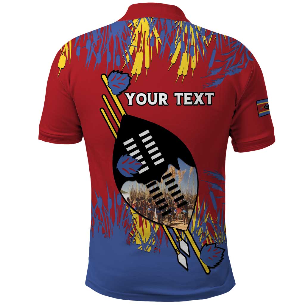 Personalized Eswatini Umhlanga Polo Shirt Nguni Shield With Reed LT15