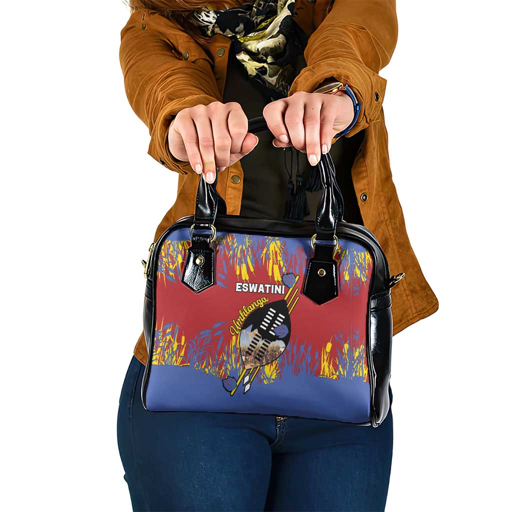 Eswatini Umhlanga Shoulder Handbag Nguni Shield With Reed LT15