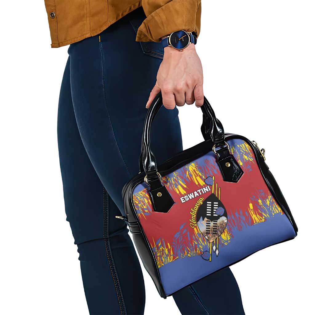 Eswatini Umhlanga Shoulder Handbag Nguni Shield With Reed LT15