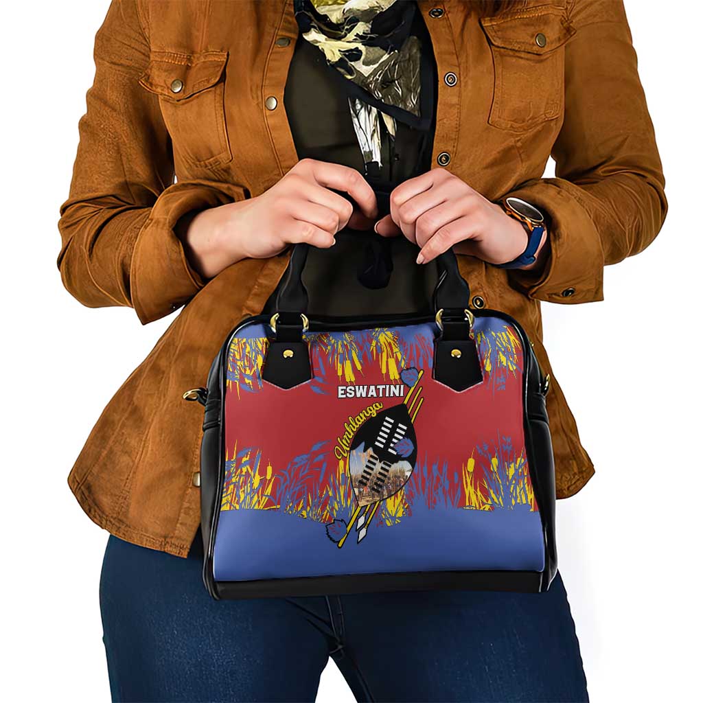 Eswatini Umhlanga Shoulder Handbag Nguni Shield With Reed LT15