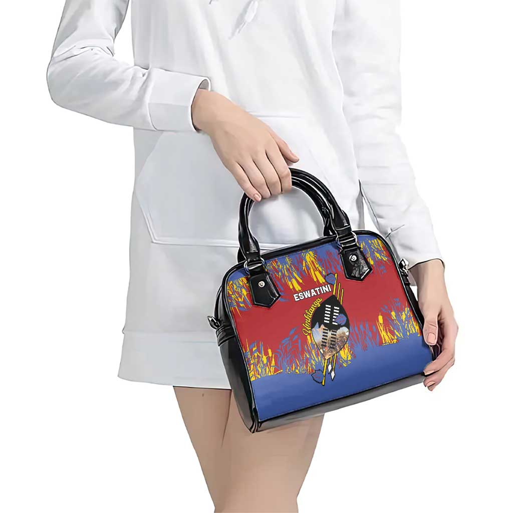Eswatini Umhlanga Shoulder Handbag Nguni Shield With Reed LT15