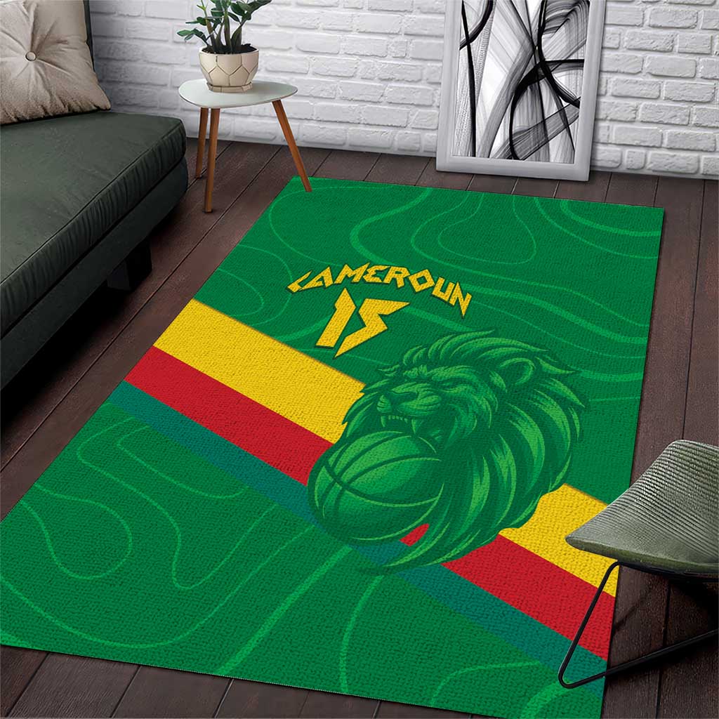 Custom Cameroon Basketball Area Rug Go Indomitable Lions LT15