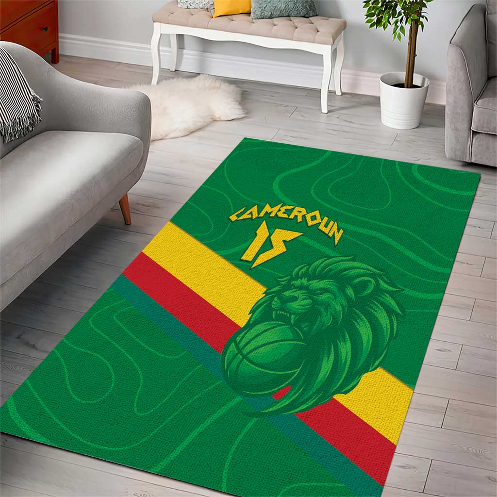 Custom Cameroon Basketball Area Rug Go Indomitable Lions LT15