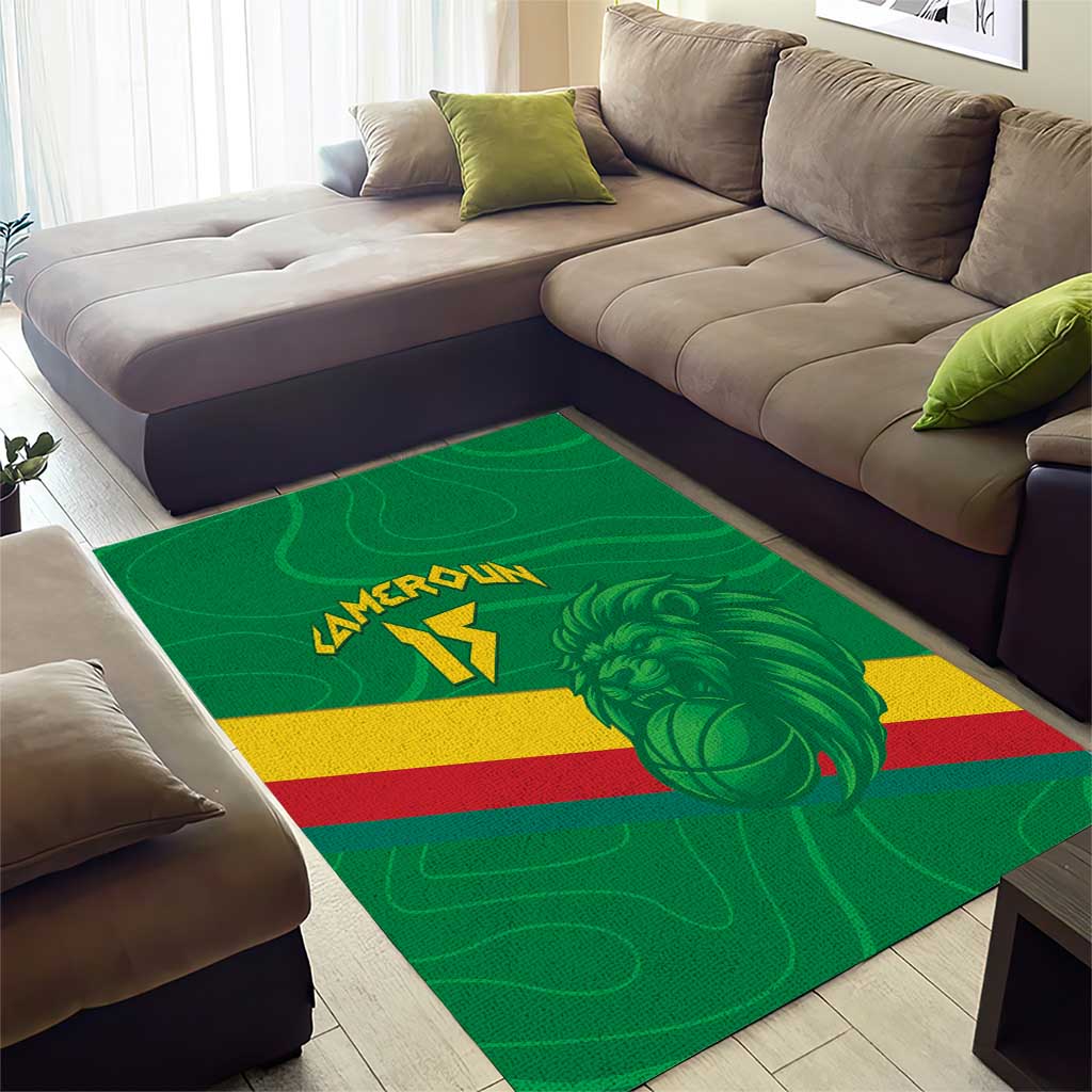 Custom Cameroon Basketball Area Rug Go Indomitable Lions LT15