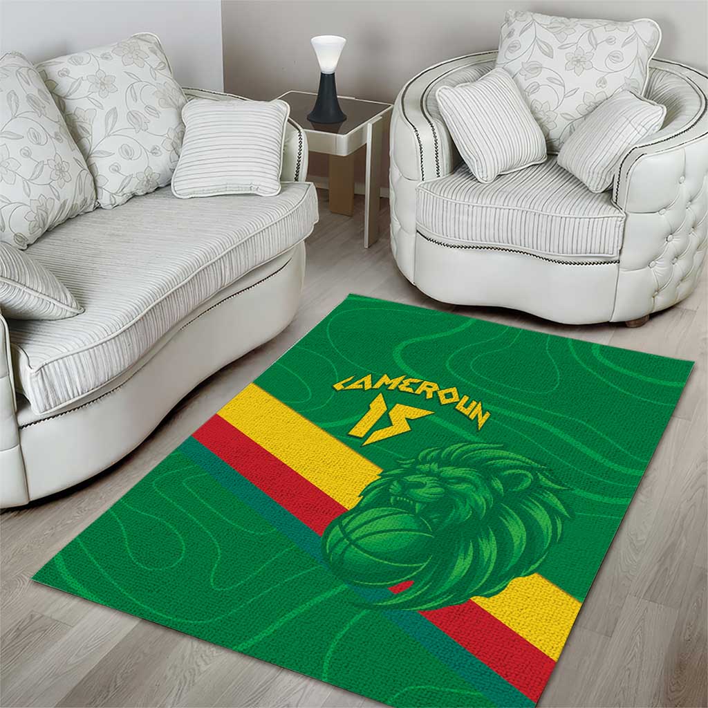 Custom Cameroon Basketball Area Rug Go Indomitable Lions LT15