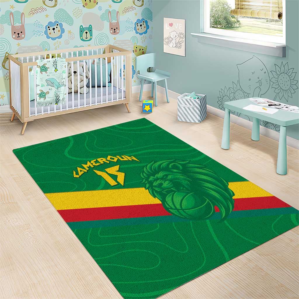 Custom Cameroon Basketball Area Rug Go Indomitable Lions LT15