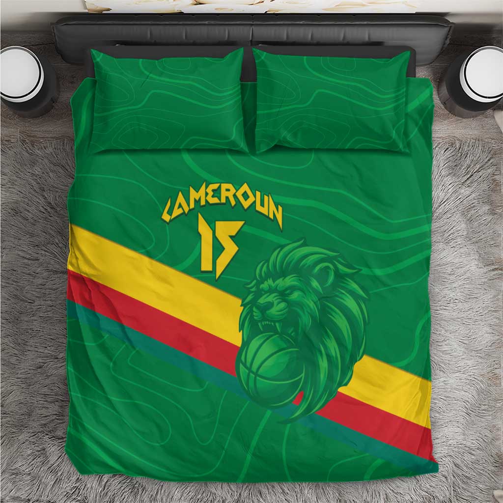 Custom Cameroon Basketball Bedding Set Go Indomitable Lions LT15
