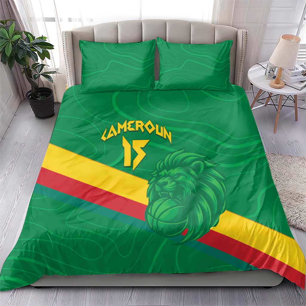 Custom Cameroon Basketball Bedding Set Go Indomitable Lions LT15