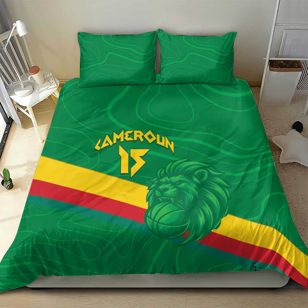 Custom Cameroon Basketball Bedding Set Go Indomitable Lions LT15