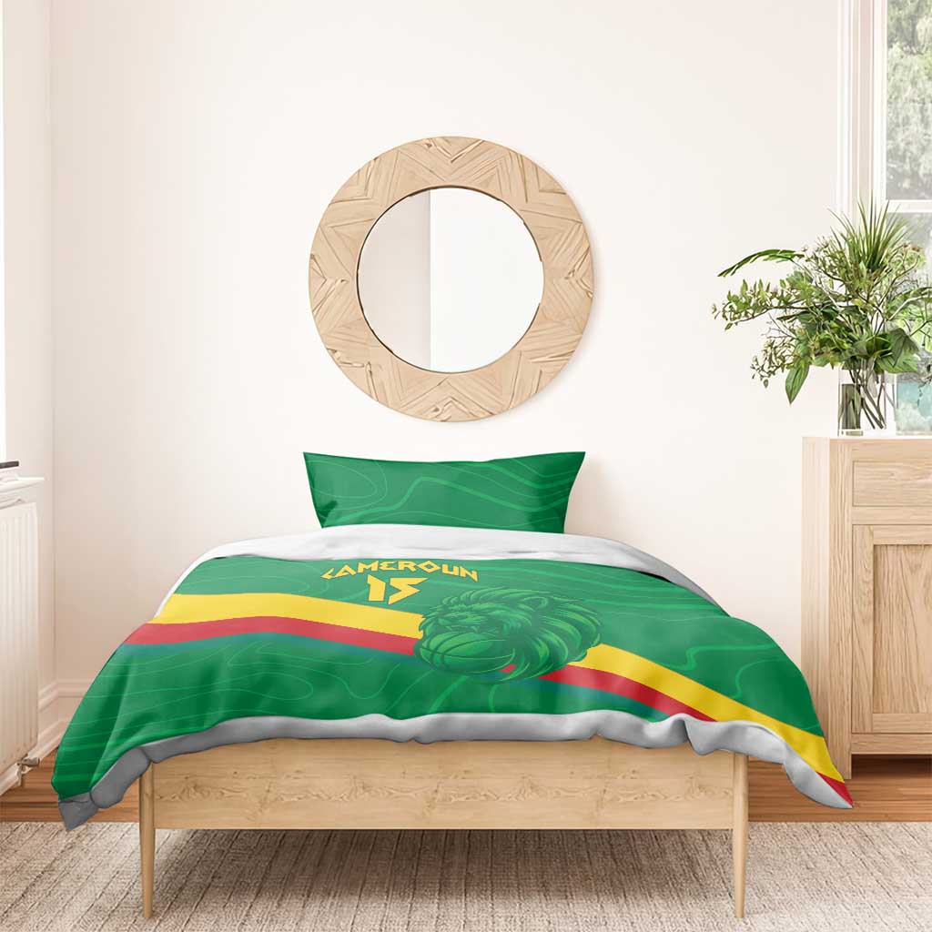 Custom Cameroon Basketball Bedding Set Go Indomitable Lions LT15