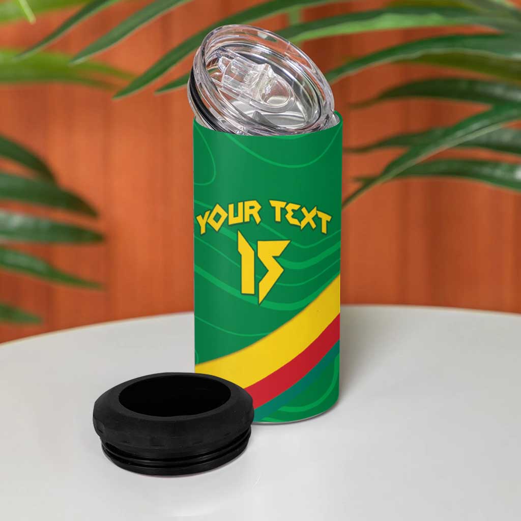 Custom Cameroon Basketball 4 in 1 Can Cooler Tumbler Go Indomitable Lions LT15