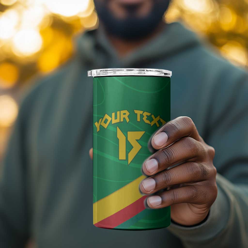Custom Cameroon Basketball 4 in 1 Can Cooler Tumbler Go Indomitable Lions LT15