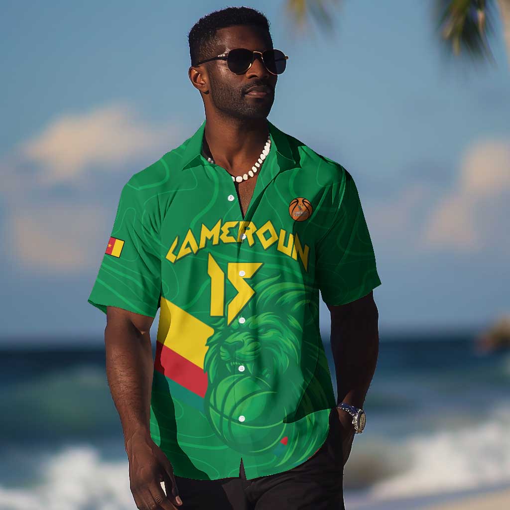 Custom Cameroon Basketball Hawaiian Shirt Go Indomitable Lions LT15