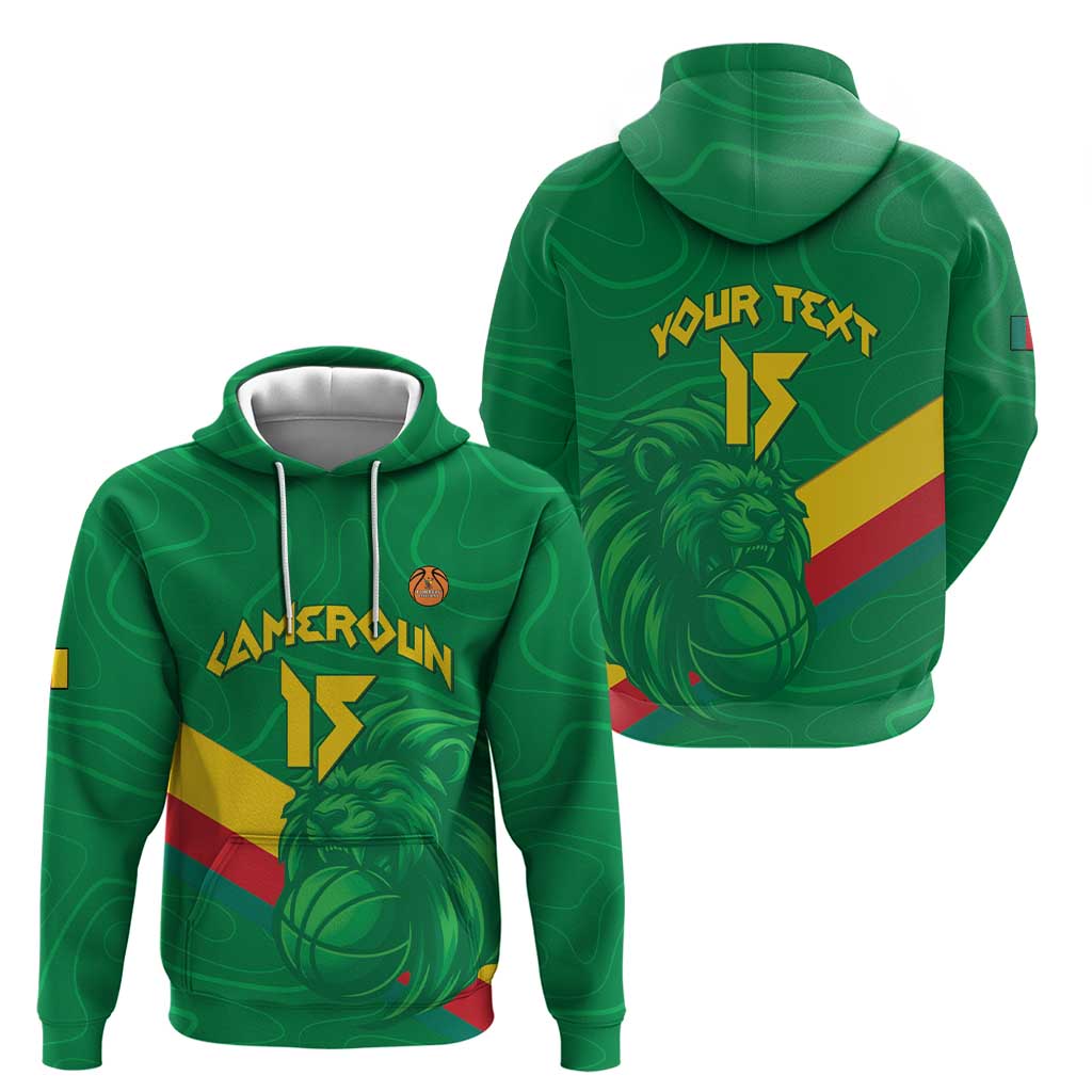 Custom Cameroon Basketball Hoodie Go Champions Indomitable Lions LT15