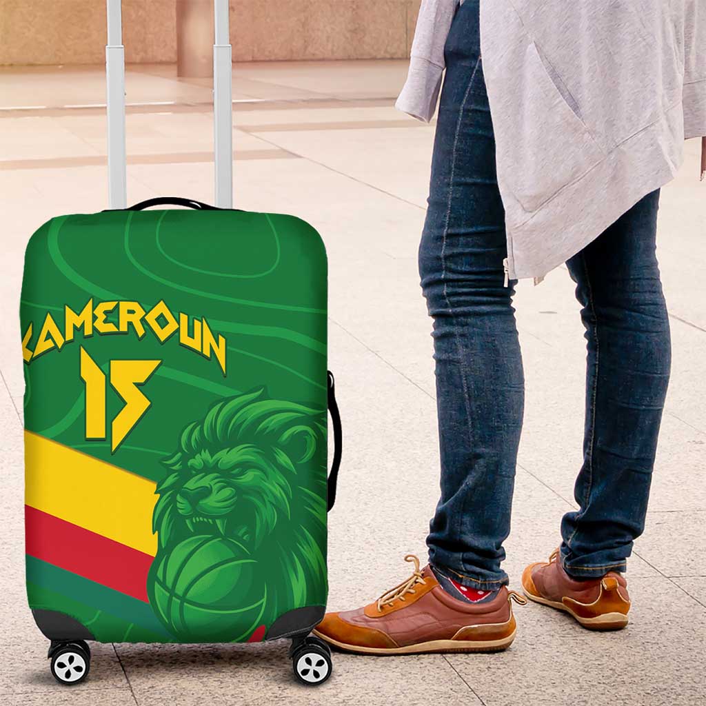 Custom Cameroon Basketball Luggage Cover Go Champions Indomitable Lions LT15