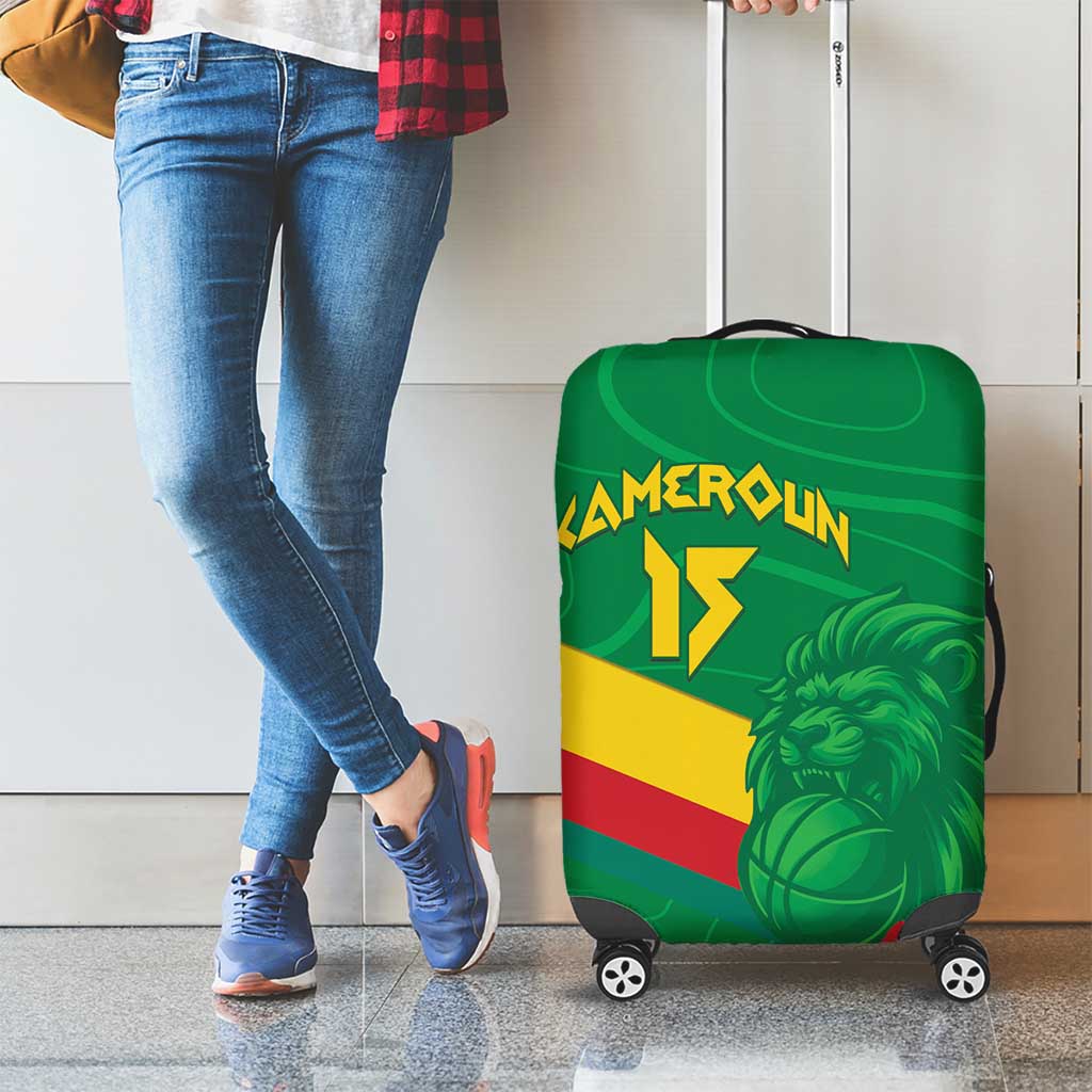 Custom Cameroon Basketball Luggage Cover Go Champions Indomitable Lions LT15