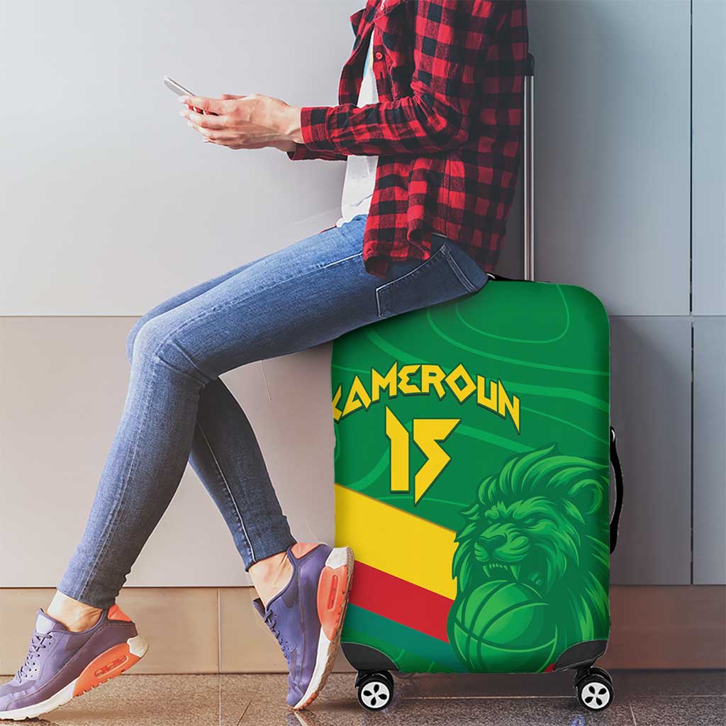 Custom Cameroon Basketball Luggage Cover Go Champions Indomitable Lions LT15