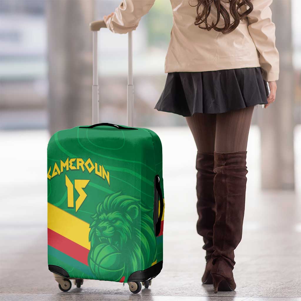 Custom Cameroon Basketball Luggage Cover Go Champions Indomitable Lions LT15