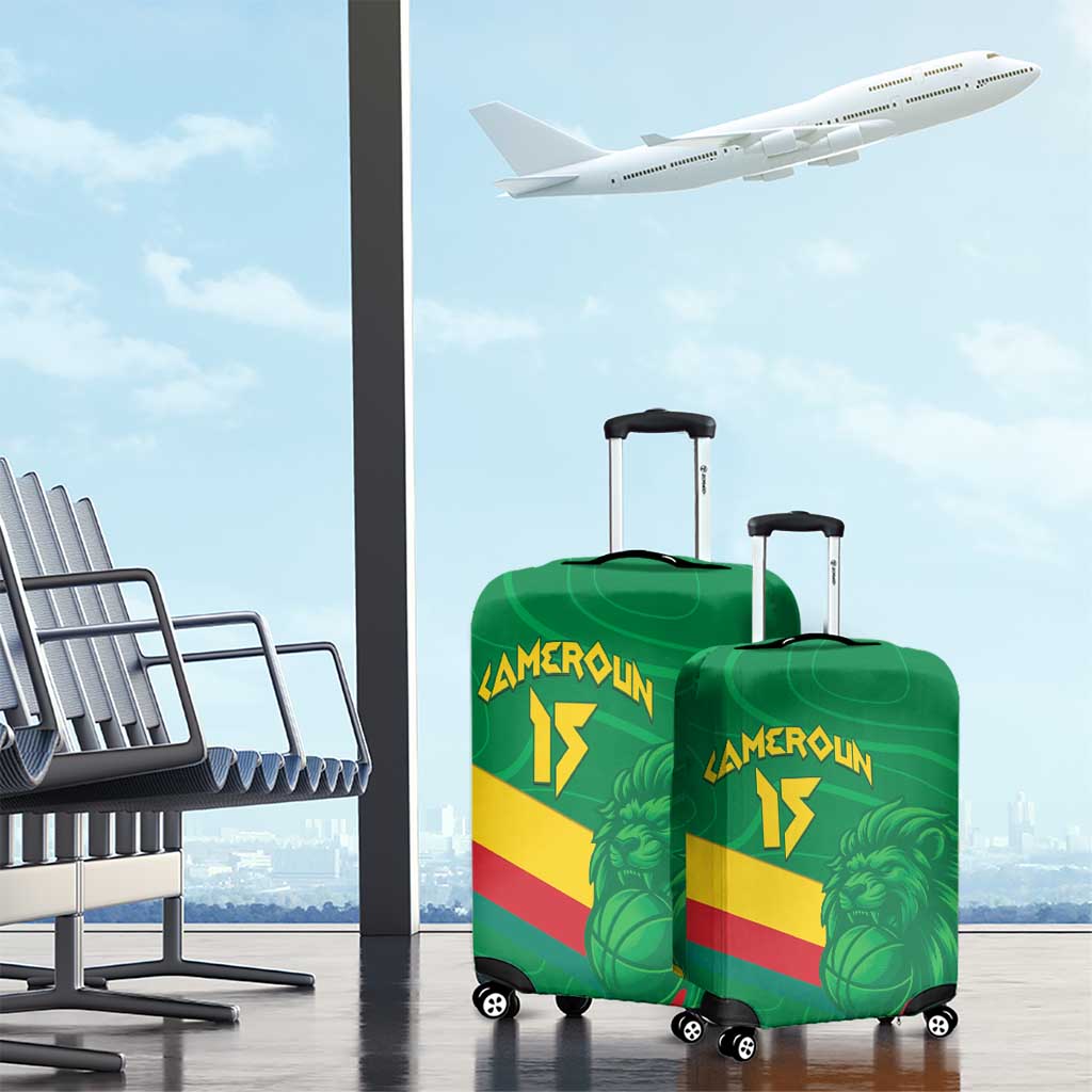 Custom Cameroon Basketball Luggage Cover Go Champions Indomitable Lions LT15