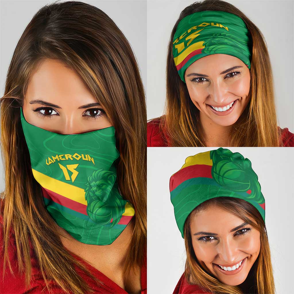 Custom Cameroon Basketball Neck Gaiter Go Champions Indomitable Lions LT15