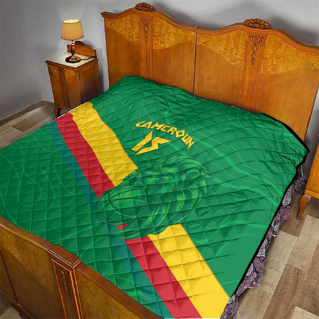 Custom Cameroon Basketball Quilt Go Indomitable Lions LT15