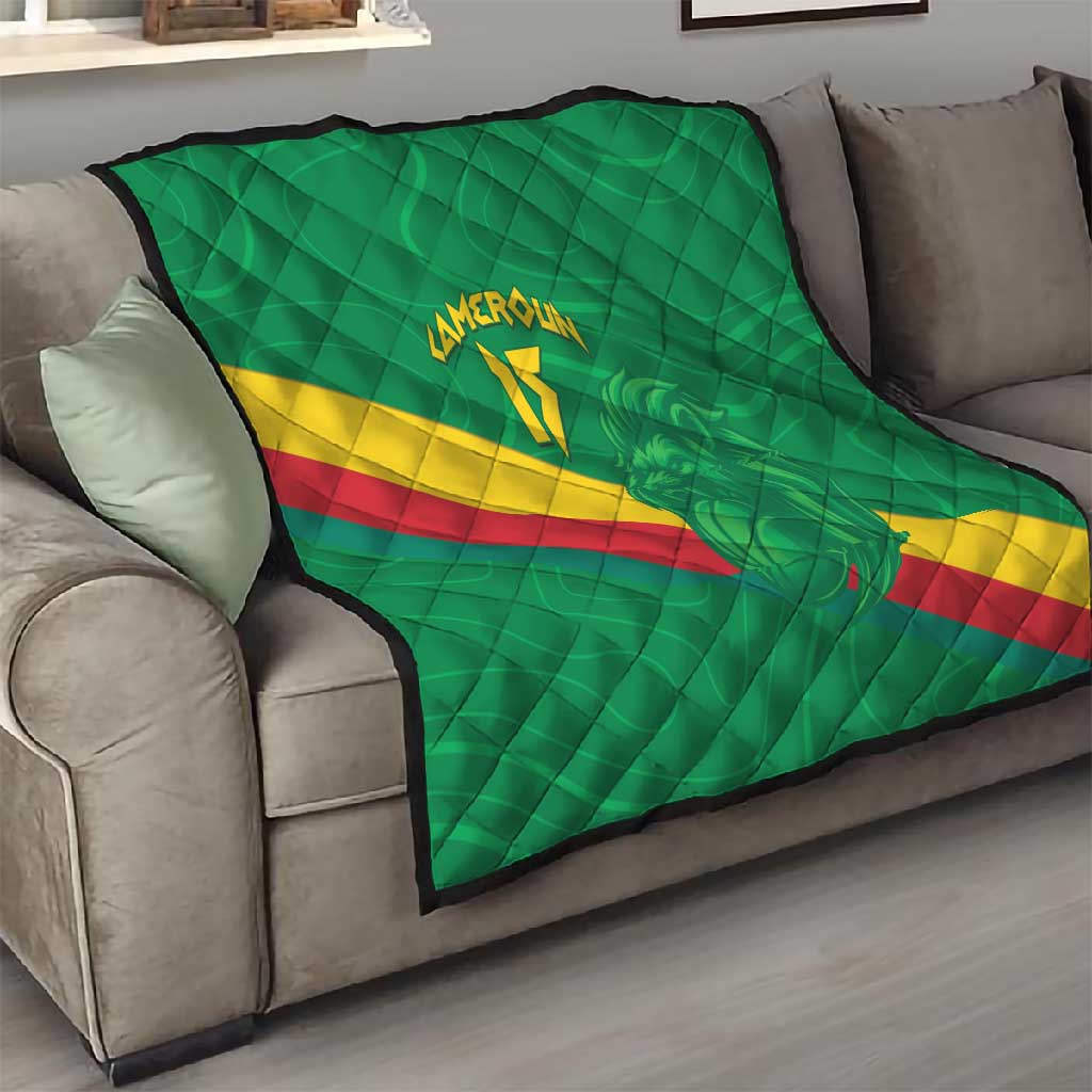 Custom Cameroon Basketball Quilt Go Indomitable Lions LT15