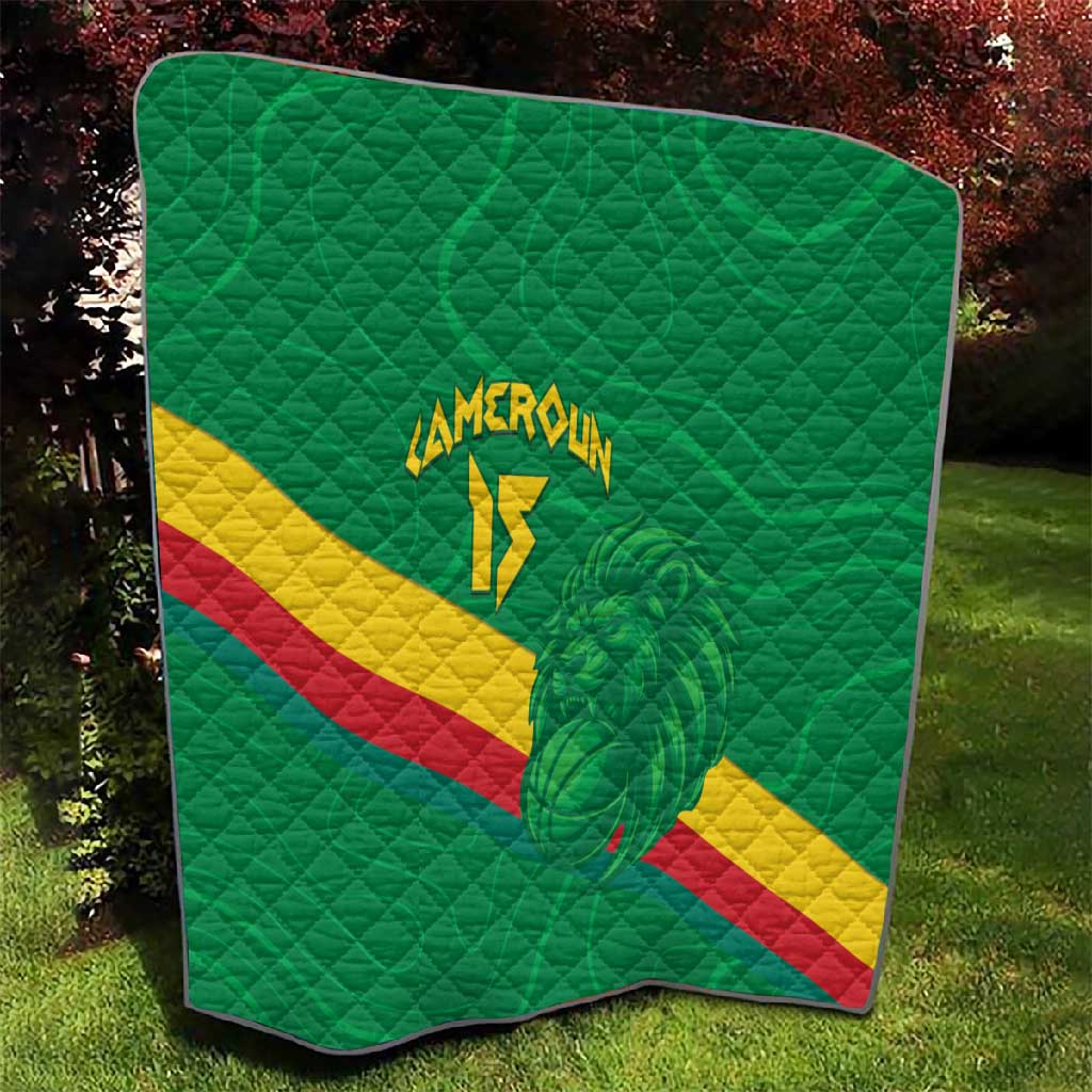 Custom Cameroon Basketball Quilt Go Indomitable Lions LT15