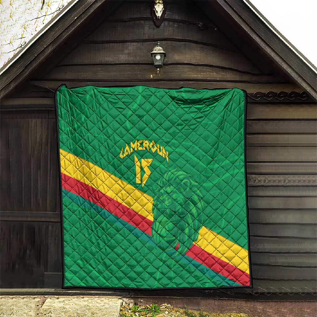 Custom Cameroon Basketball Quilt Go Indomitable Lions LT15