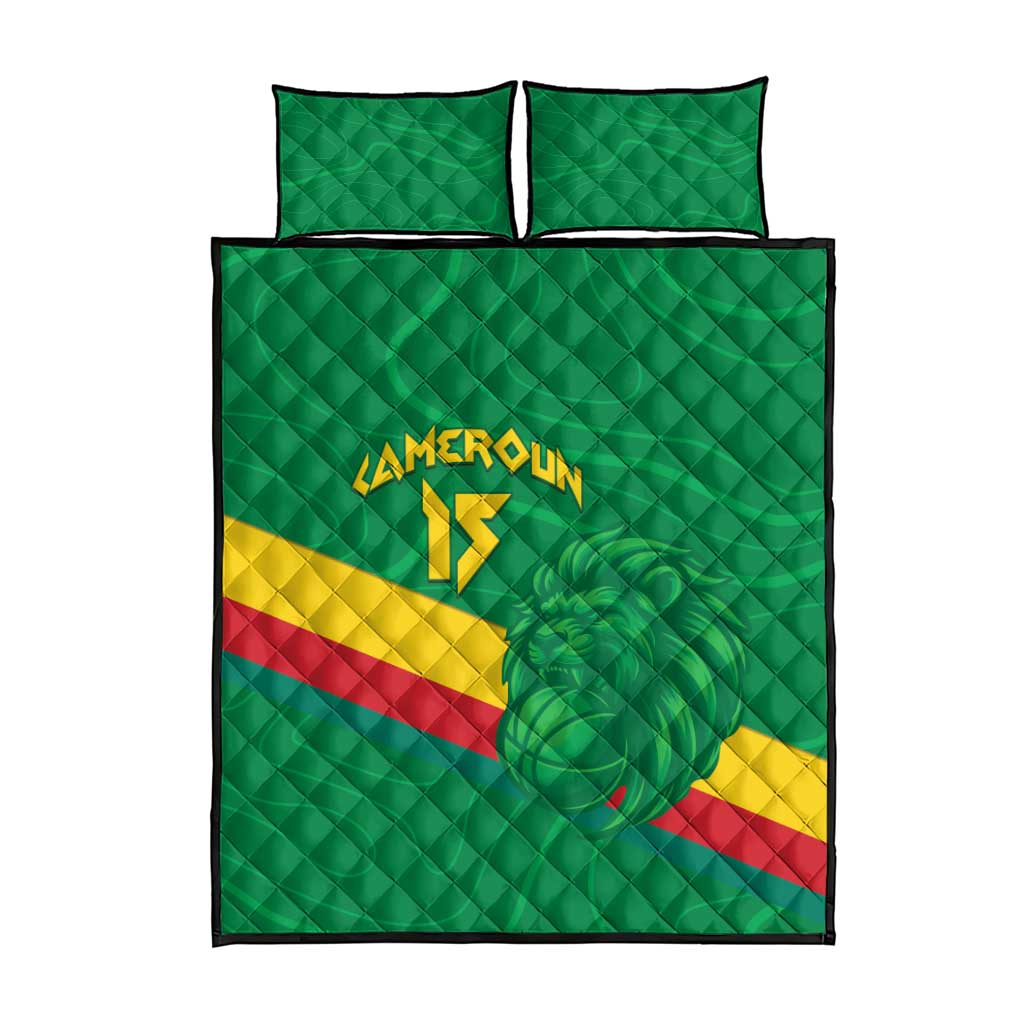 Custom Cameroon Basketball Quilt Bed Set Go Indomitable Lions LT15