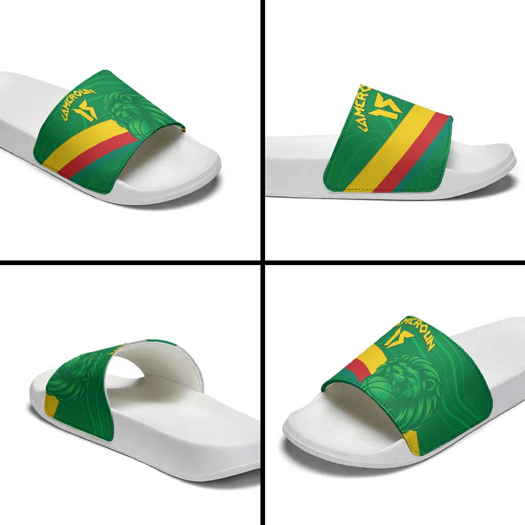 Custom Cameroon Basketball Slide Sandals Go Champions Indomitable Lions LT15