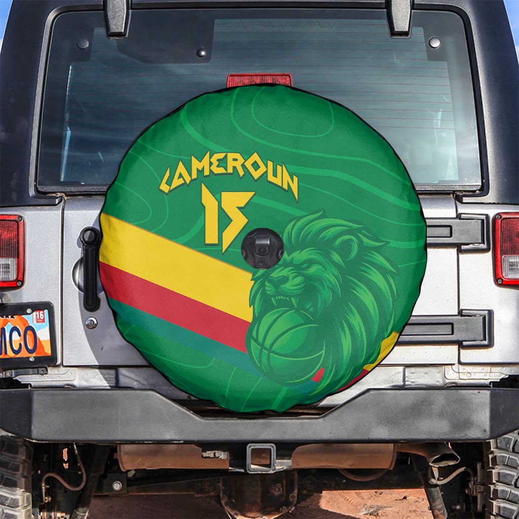 Custom Cameroon Basketball Spare Tire Cover Go Champions Indomitable Lions LT15