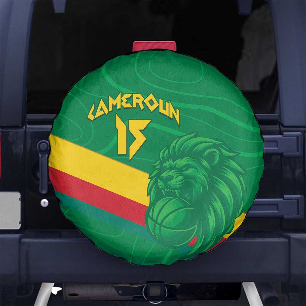 Custom Cameroon Basketball Spare Tire Cover Go Champions Indomitable Lions LT15