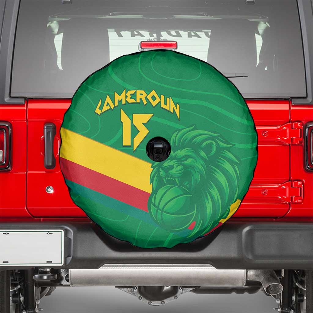 Custom Cameroon Basketball Spare Tire Cover Go Champions Indomitable Lions LT15