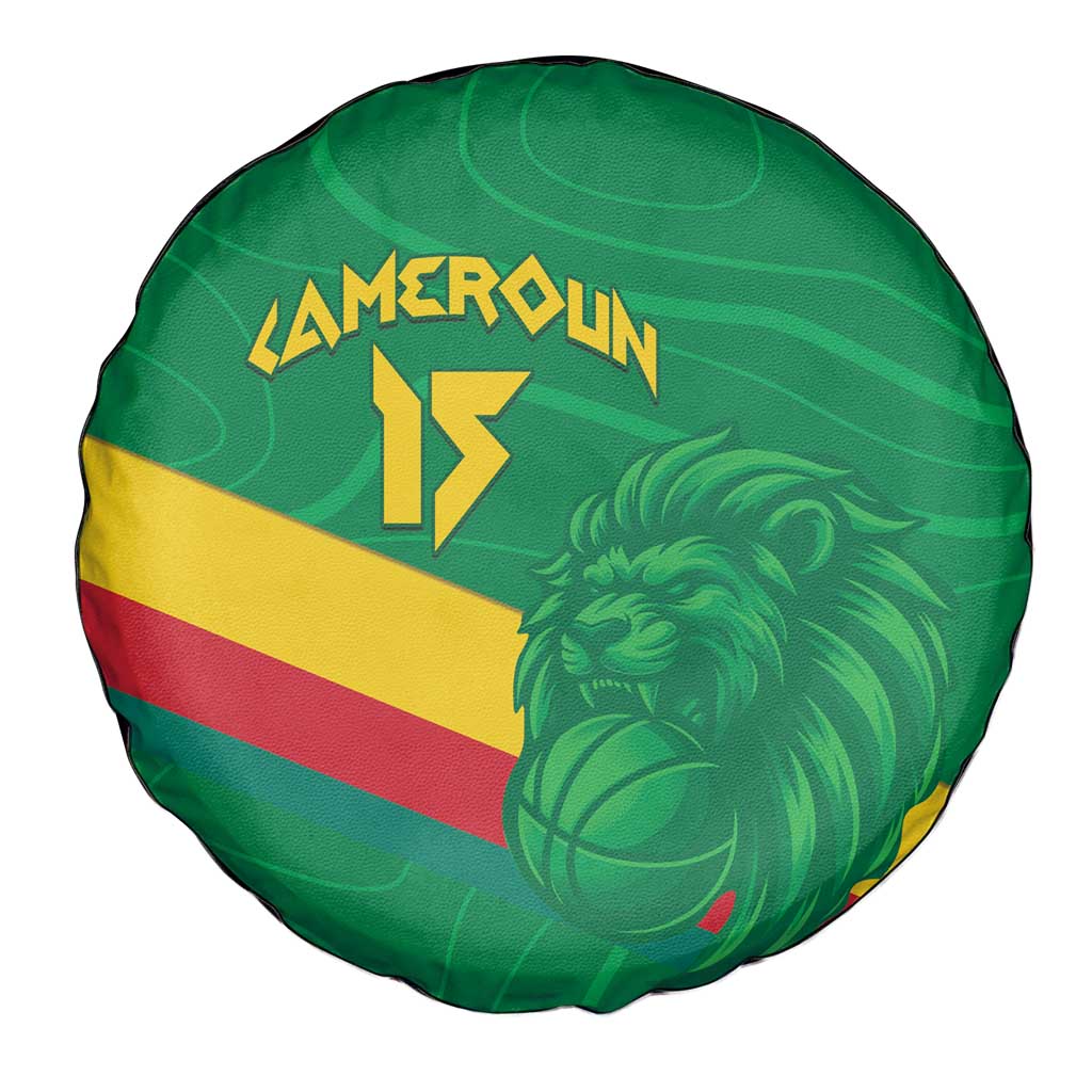 Custom Cameroon Basketball Spare Tire Cover Go Champions Indomitable Lions LT15