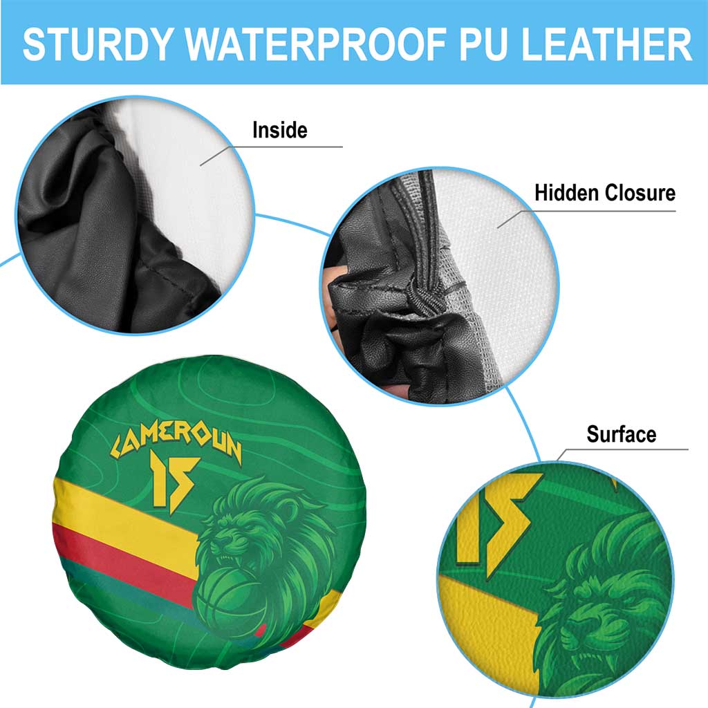 Custom Cameroon Basketball Spare Tire Cover Go Champions Indomitable Lions LT15