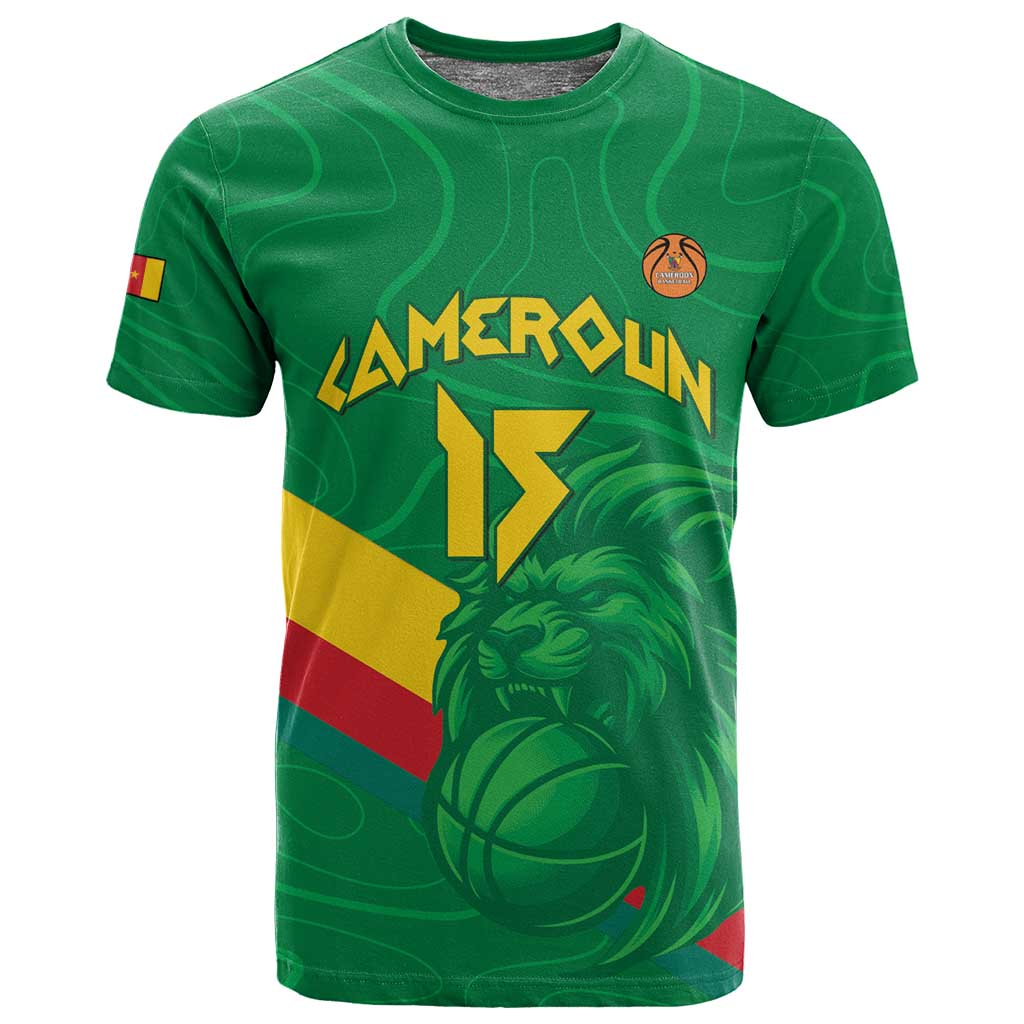 Custom Cameroon Basketball T shirt Go Indomitable Lions LT15