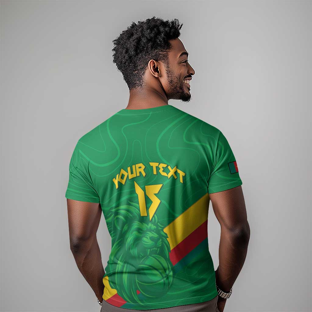 Custom Cameroon Basketball T shirt Go Indomitable Lions LT15