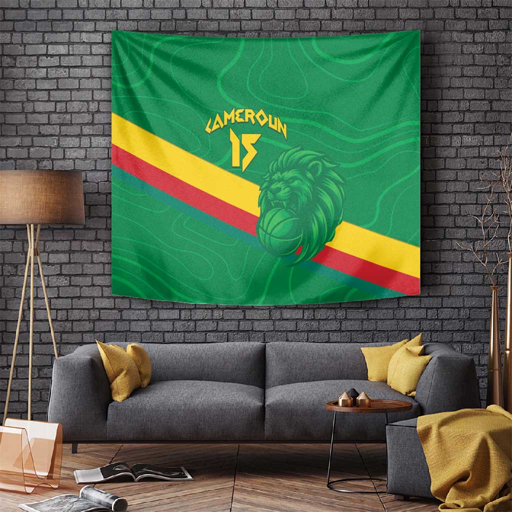 Custom Cameroon Basketball Tapestry Go Indomitable Lions LT15