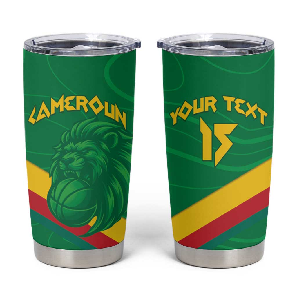 Custom Cameroon Basketball Tumbler Cup Go Indomitable Lions LT15