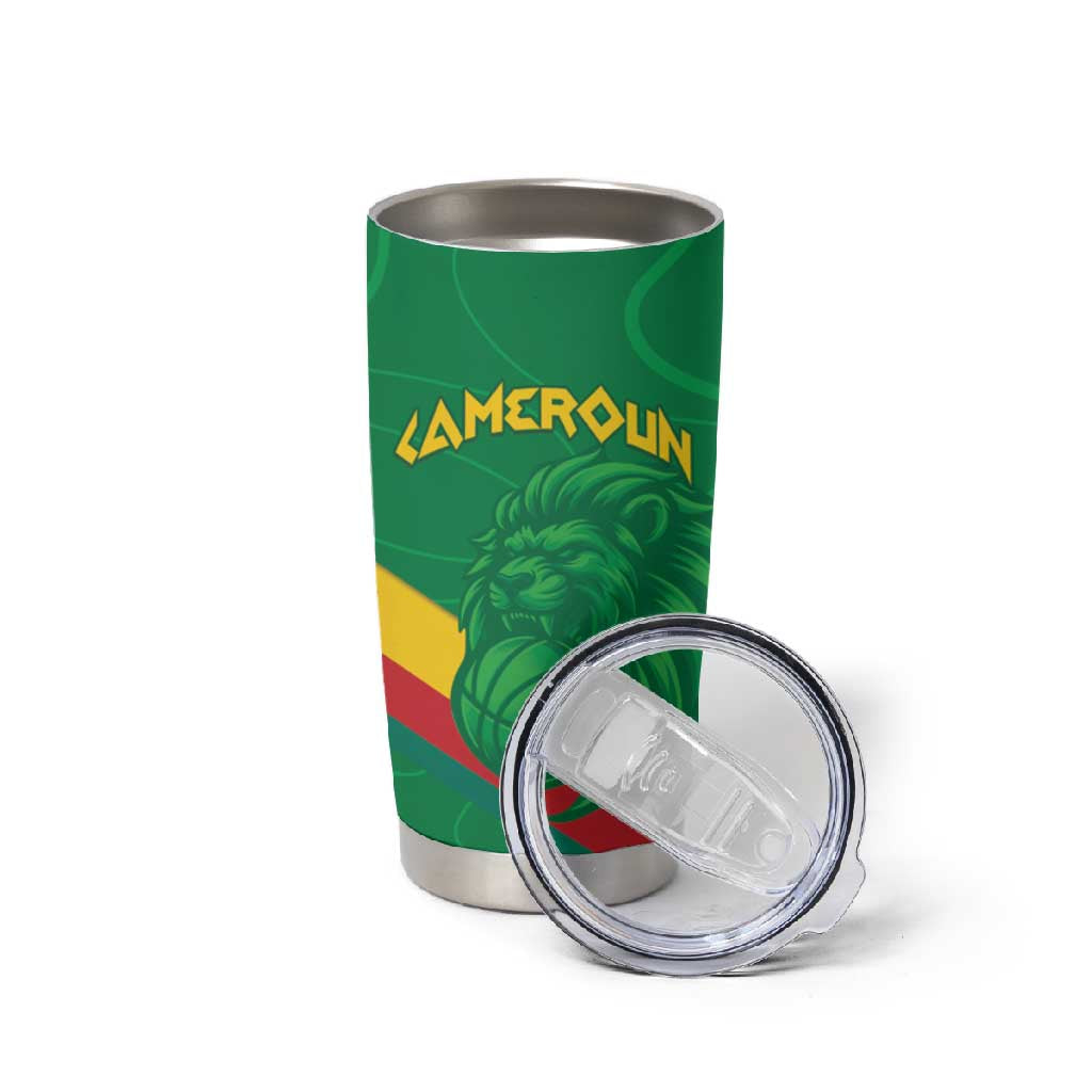 Custom Cameroon Basketball Tumbler Cup Go Indomitable Lions LT15