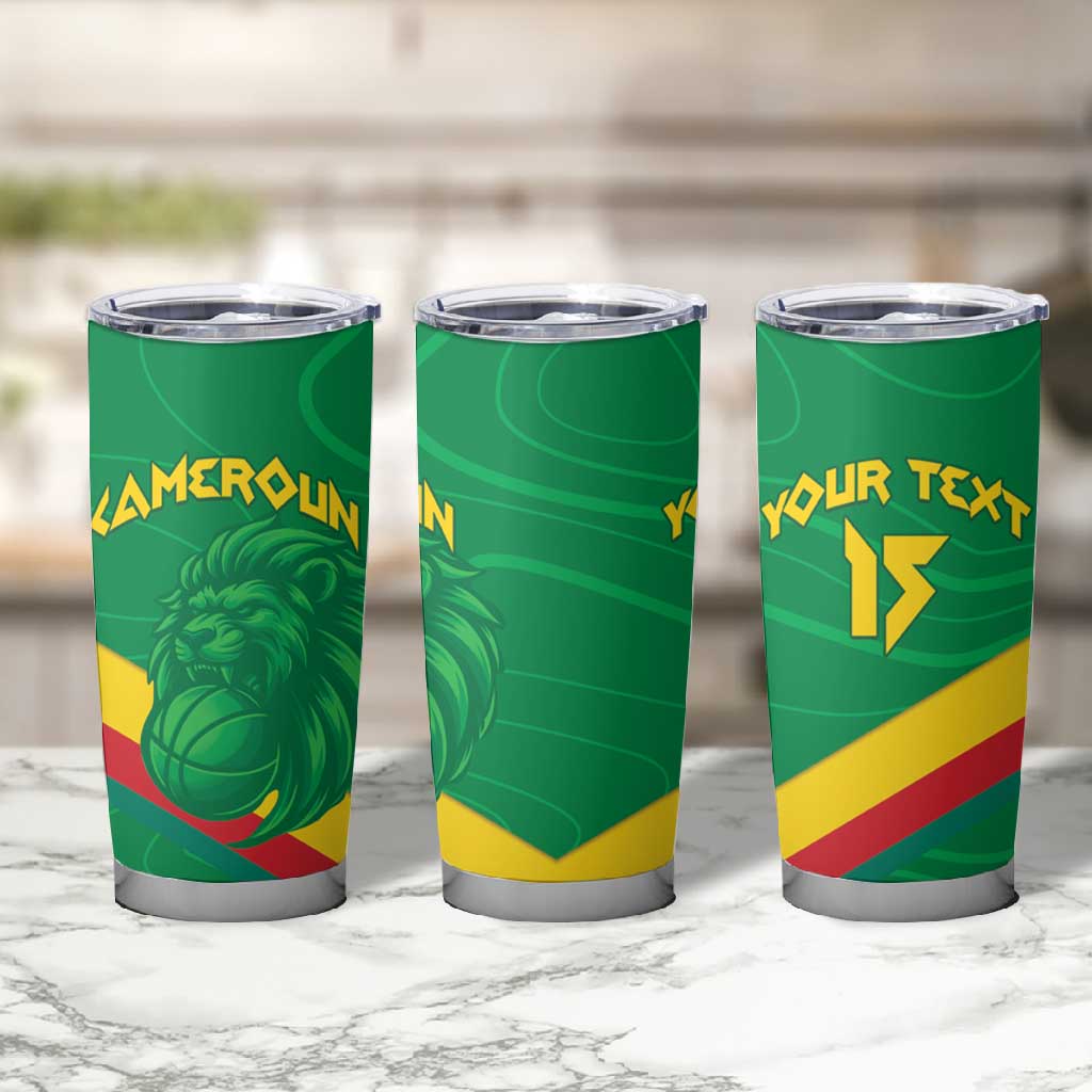 Custom Cameroon Basketball Tumbler Cup Go Indomitable Lions LT15
