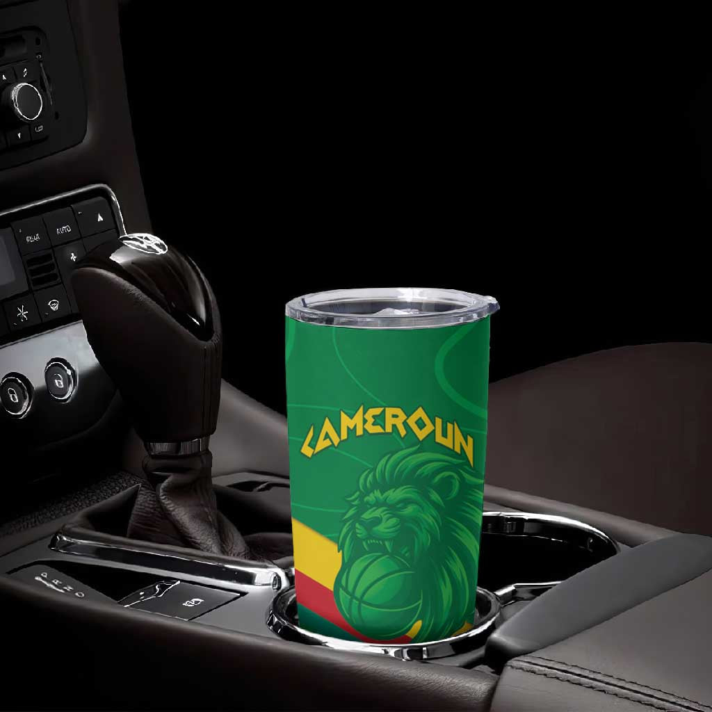 Custom Cameroon Basketball Tumbler Cup Go Indomitable Lions LT15