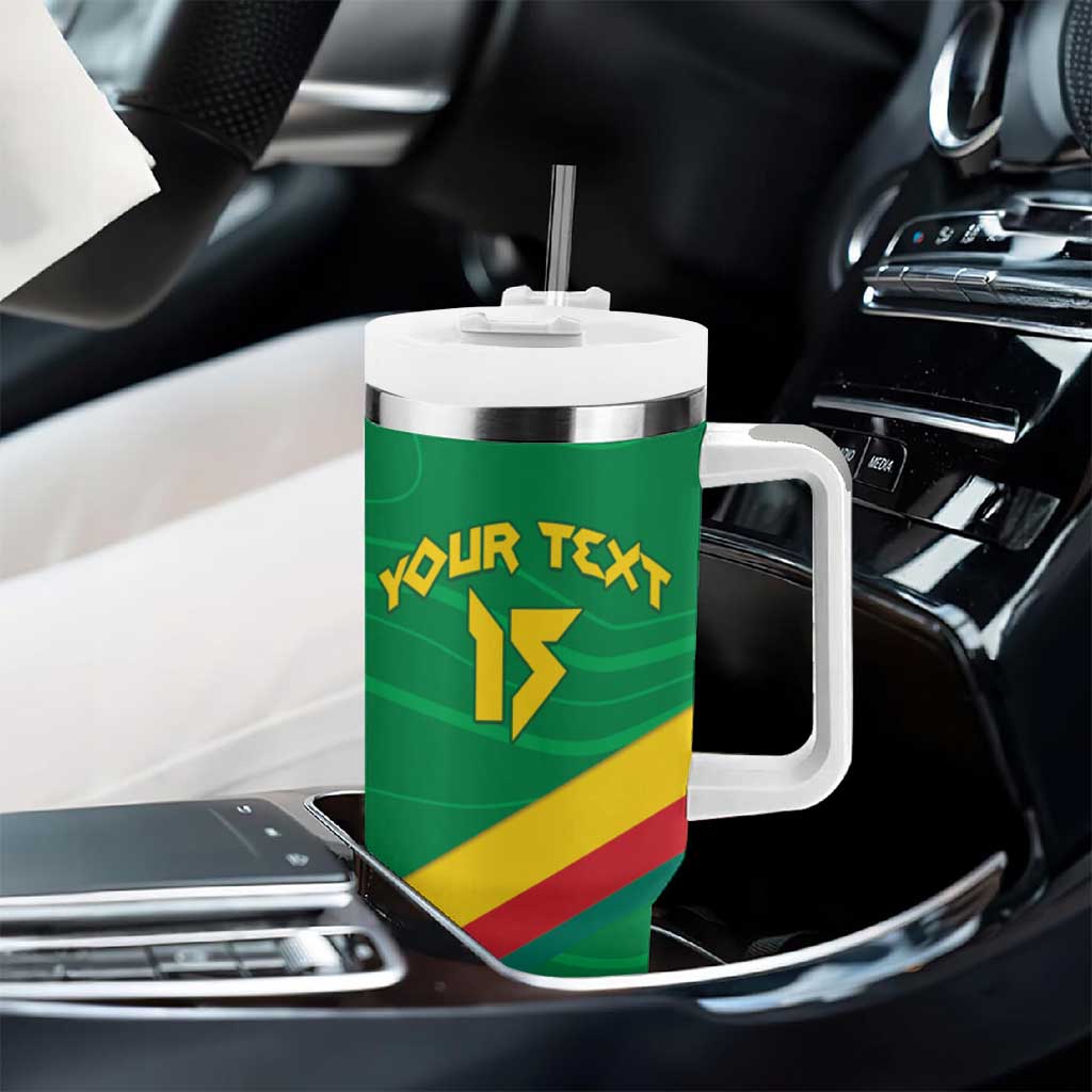 Custom Cameroon Basketball Tumbler With Handle Go Indomitable Lions LT15