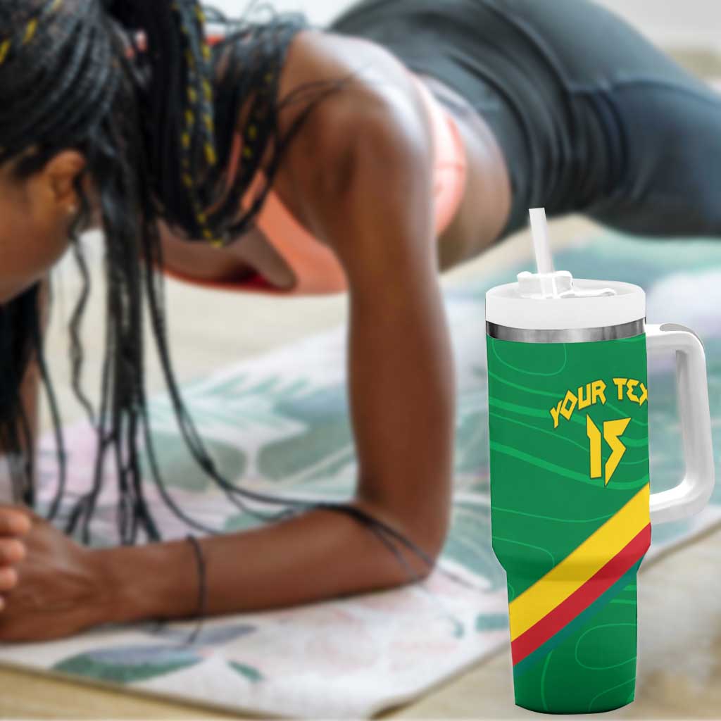 Custom Cameroon Basketball Tumbler With Handle Go Indomitable Lions LT15