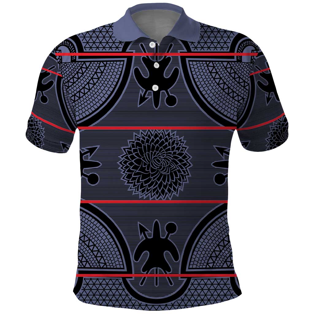 Lesotho Seanamarena Polo Shirt Basotho Traditional Blanket Style - Serenity LT15