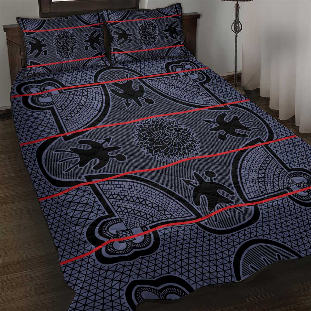 Basotho Blanket Quilt Bed Set Lesotho Seanamarena Heritage - Serenity LT15
